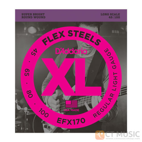 สายเบส D'Addario EFX170 FlexSteels 4 String Bass 045 065 085 100