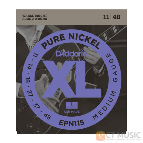 สายกีตาร์ไฟฟ้า D'Addario EPN115 Pure Nickel Blues Jazz Rock 011-048