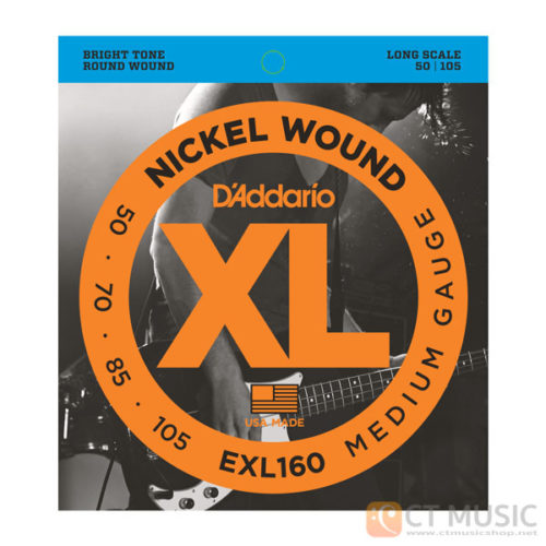สายเบส D'Addario EXL160 Nickel Wound 4 String Bass 050 070 085 105