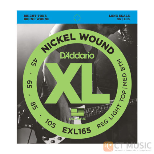 สายเบส D'Addario EXL165 Nickel Wound 4 String Bass 045 065 085 105