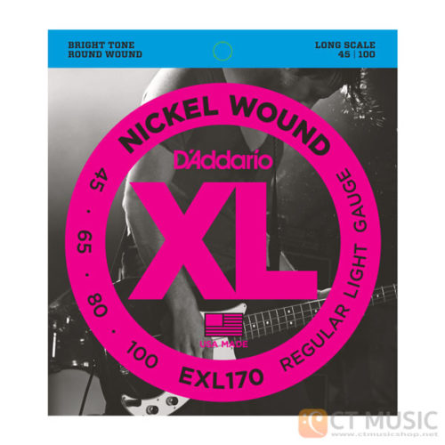 สายเบส D'Addario EXL170 Nickel Wound 4 String Bass 045 065 080 100