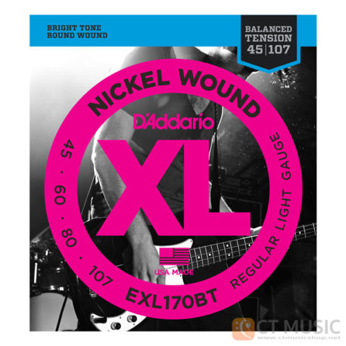 สายเบส D'Addario EXL170BT Balanced Tension 4 String Bass 045 060 080 107