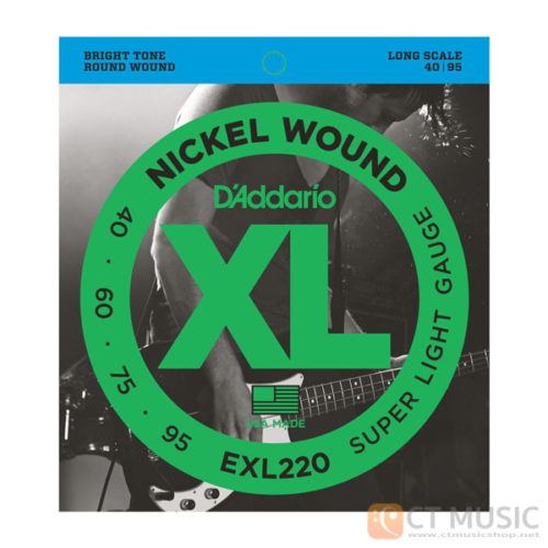 สายเบส D'Addario EXL220 Nickel Wound 4 String Bass 040 060 075 095
