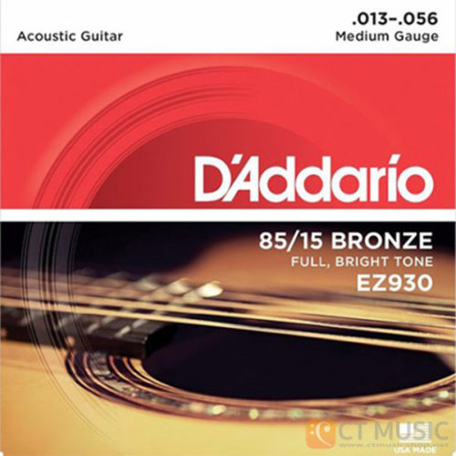 สายกีตาร์โปร่ง D'Addario EZ930 American Bronze 85/15 Medium Light 013-056
