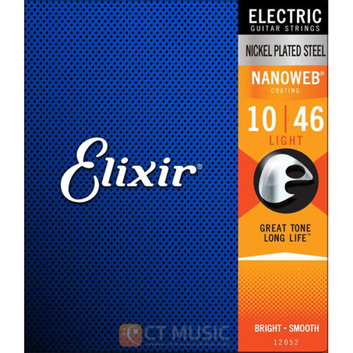 สายกีตาร์ไฟฟ้า Elixir Electric Nickel Plated Steel NanoWeb Coating Light 010-046