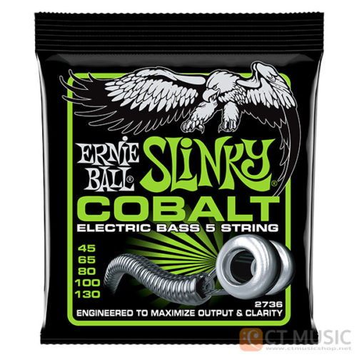 สายเบส Ernie Ball Cobalt 5 String Bass Slinky 045-130