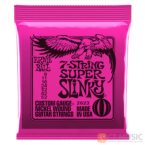 สายกีตาร์ไฟฟ้า Ernie Ball Nickel Wound 7 String Super Slinky 009-052