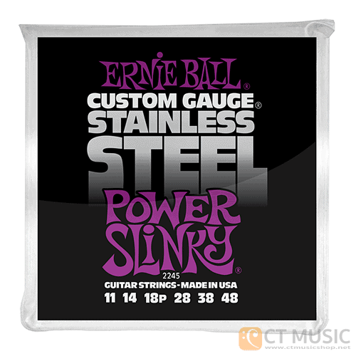 สายกีตาร์ไฟฟ้า Ernie Ball Stainless Steel Power Slinky 011-048
