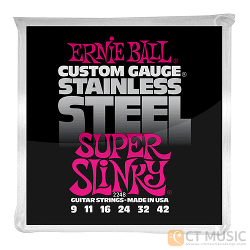 สายกีตาร์ไฟฟ้า Ernie Ball Stainless Steel Super Slinky 009-042