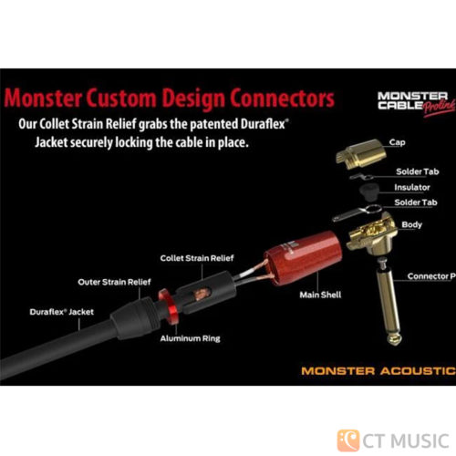 Monster Acoustic 12ft Angled to Straight Instrument Cable