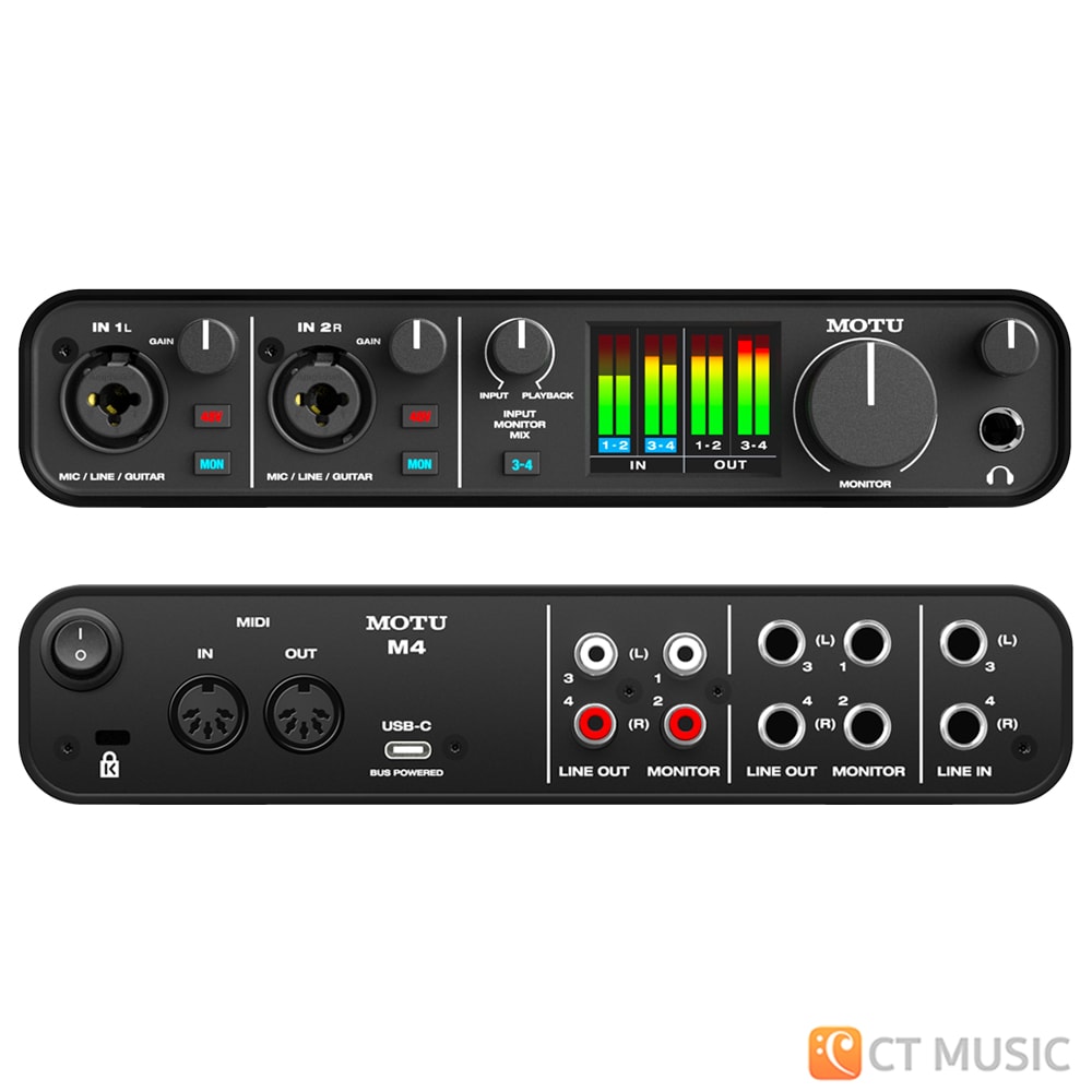 MOTU M4 4×4 USB-C Audio Interface สต็อกแน่น พร้อมส่ง - CT Music